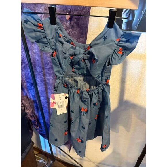 Toddler Girls Mickey Mouse & Friends Empire Waist Dress Light Blue 3T - Picture 2 of 3